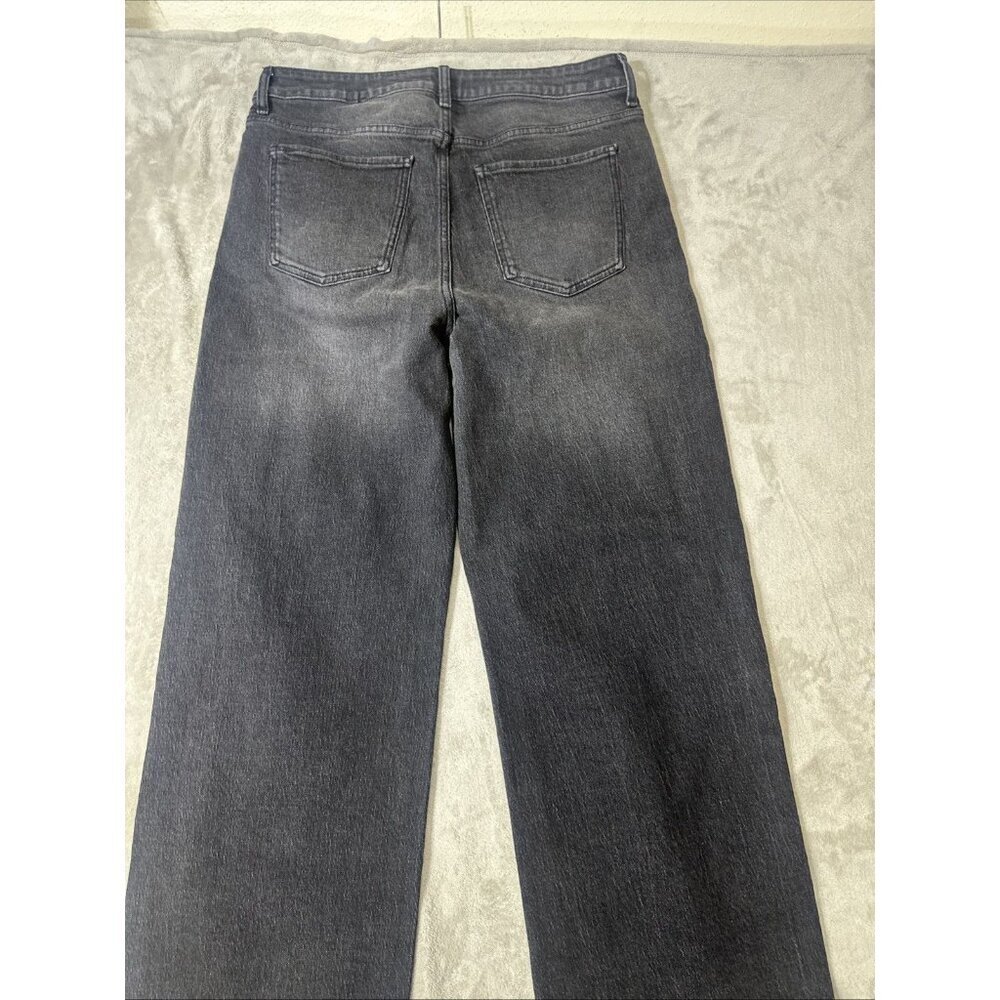 Quince Bella Stretch Relaxed Straight Jeans Womens Size 32 Charcoal Black Denim - Picture 9 of 9